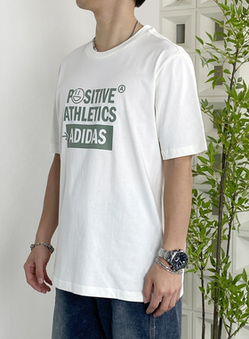 Adidas/阿迪达斯正品2025夏季新男士休闲运动服宽松短袖T恤JJ3992