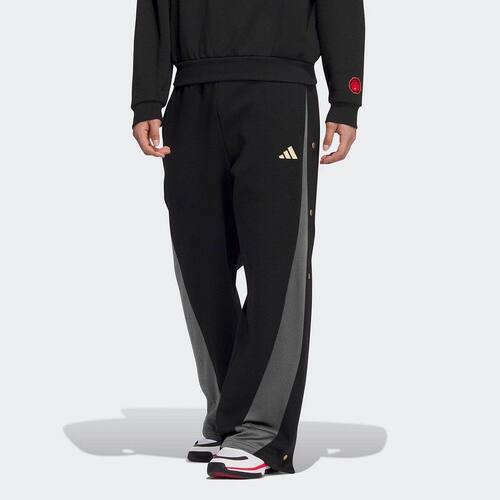 adidas阿迪达斯抓绒篮球侧开排扣运动裤2026春男针织长裤 JM5672