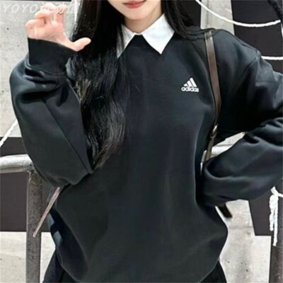 阿迪达斯男女圆领透气休闲套头衫