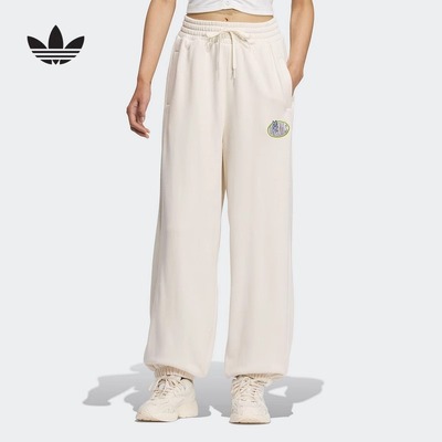 阿迪达斯adidas2026春季女子休闲运动宽松舒适百搭纯棉长裤JL7548