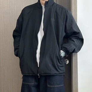 阿迪达斯三叶草运动夹克男子2026春季新款立领速干外套JC6221