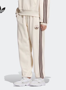 阿迪达斯三叶草2026冬新款女子针织长裤运动休闲裤子宽松 JC6855