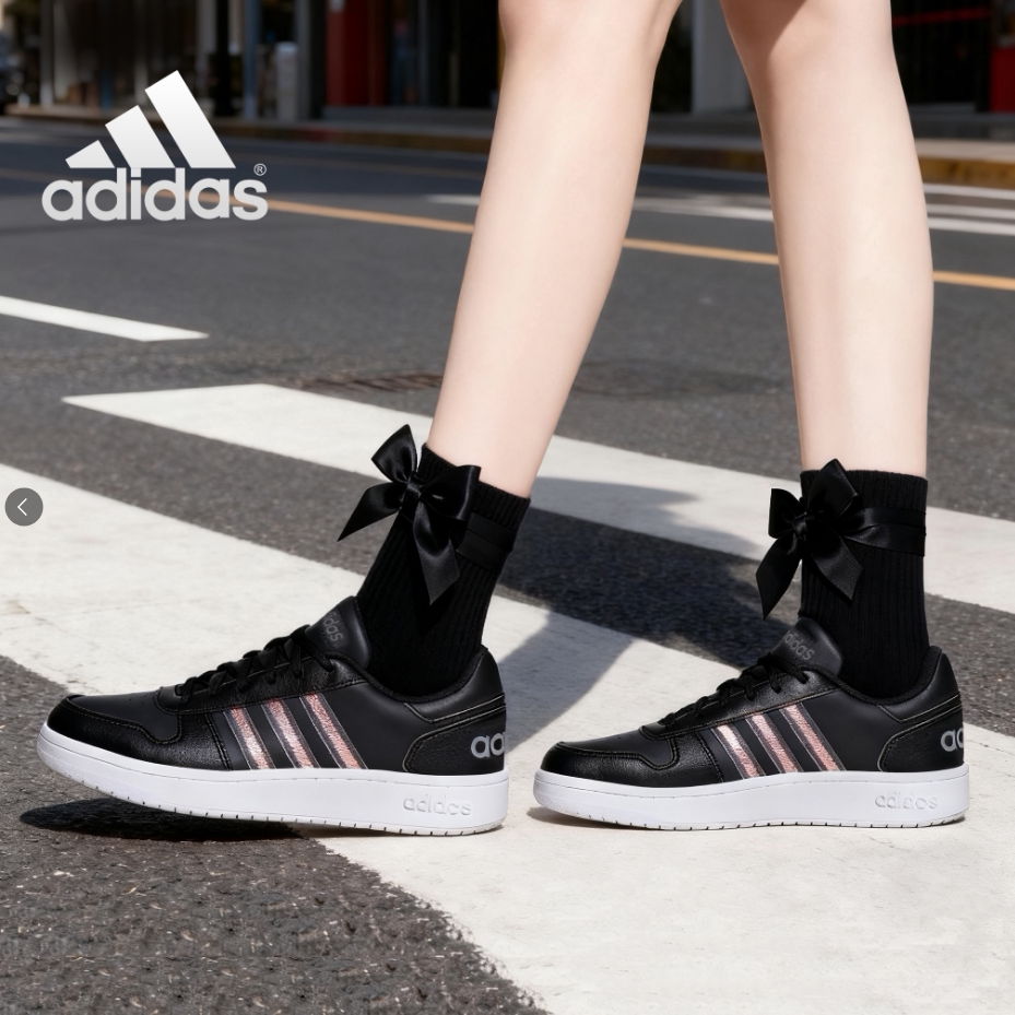 Adidas阿迪达斯女士板鞋新款洋气时尚正品低帮休闲鞋黑色FW3536