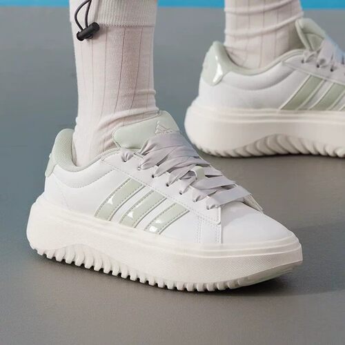 Adidas阿迪达斯GRAND COURT PLATFORM厚底增高复古休闲板鞋JR0705