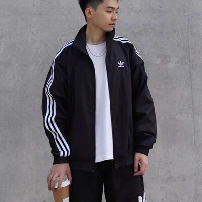阿迪达斯男女立领防风运动夹克