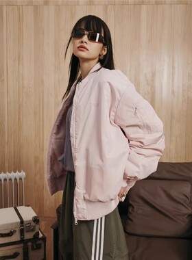 阿迪达斯三叶草外套男女同款户外防风立领运动夹克棉服正品JL8382