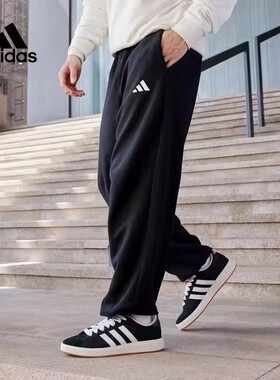 Adidas阿迪达斯男裤春冬新款运动裤休闲宽松直筒裤简约长裤JM3404