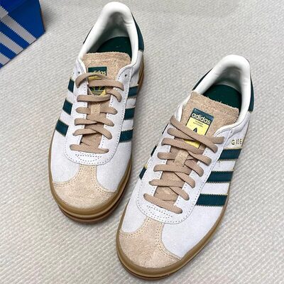 Adidas阿迪达斯GAZELLE BOLD厚底白绿色耐磨运动休闲板鞋女ID7056