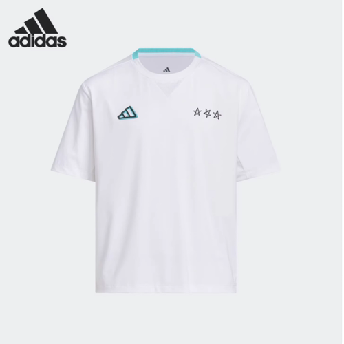 Adidas阿迪达斯正品2026春夏季儿童款透气运动宽松短袖上衣JM3453