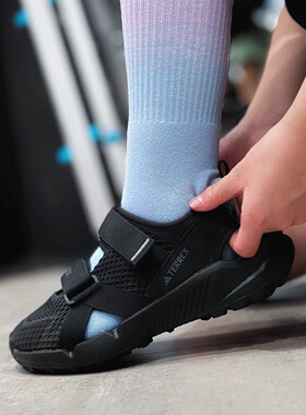 正品 ADIDAS/阿迪达斯TERREX 大童魔术贴户外包头凉鞋夏季IH6378