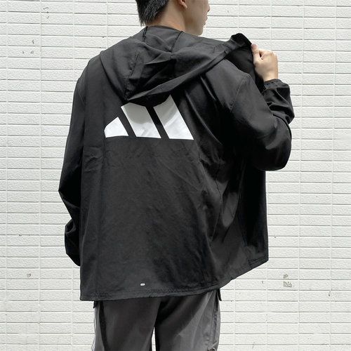 Adidas/阿迪达斯正品2026男士拉链反光运动跑步连帽外套IL7230