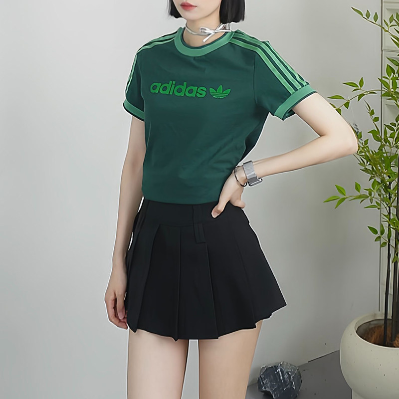 阿迪达斯正品三叶草女子短袖运动2026新款绿色吸湿排汗T恤 JJ1504,运动服/休闲服装,运动T恤,淘宝优惠券,粉丝福利购,淘宝优惠卷