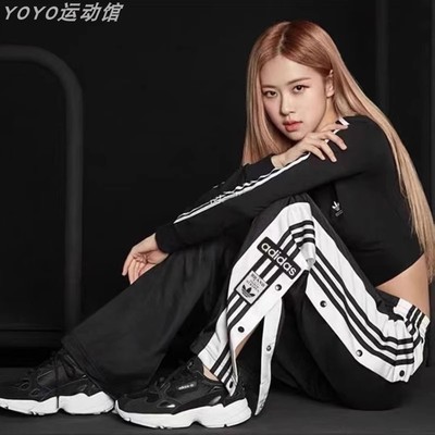 阿迪达斯女裤束脚宽松透气休闲裤