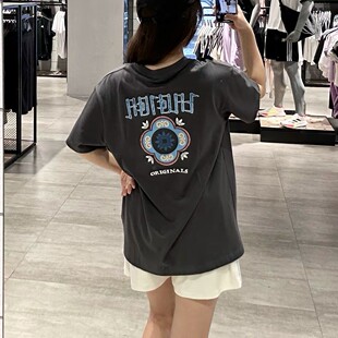 阿迪达斯三叶草男女装2026夏季背面印花情侣款宽松短袖T恤 KC1428