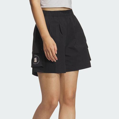 Adidas/阿迪达斯正品2026夏季款女士梭织宽松工装口袋短裤JL9275