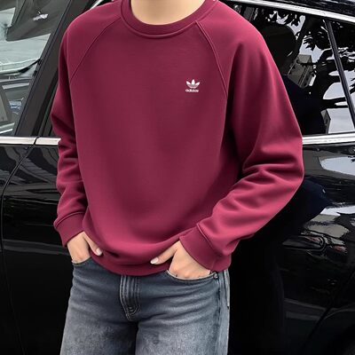 Adidas/阿迪达斯正品三叶草宽松圆领套头男子运动纯棉卫衣HK2938