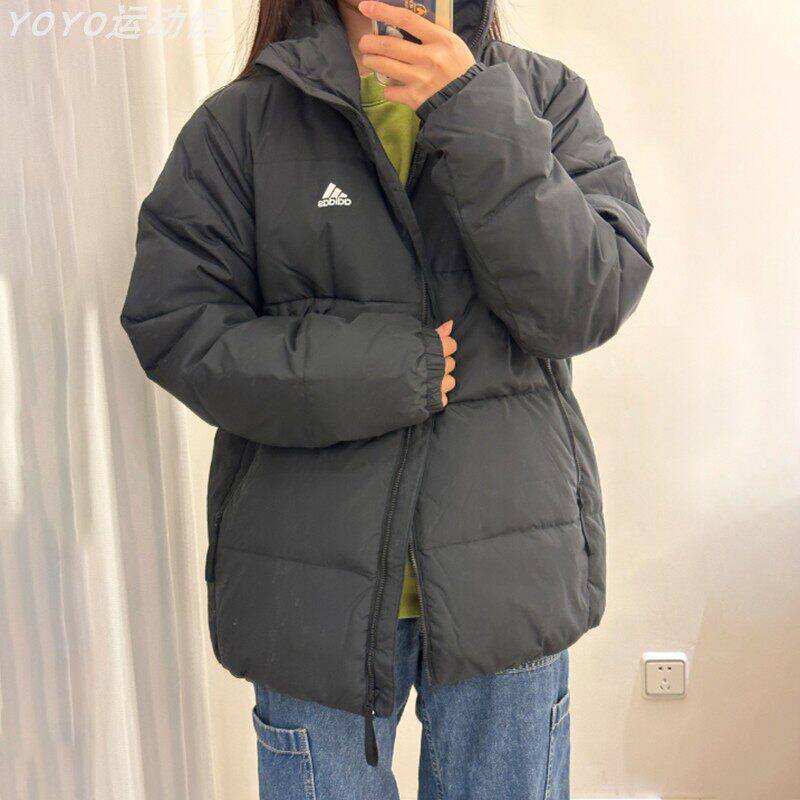 阿迪达斯羽绒服男女2026新款加厚翻领保暖防风休闲夹克正品IT8727