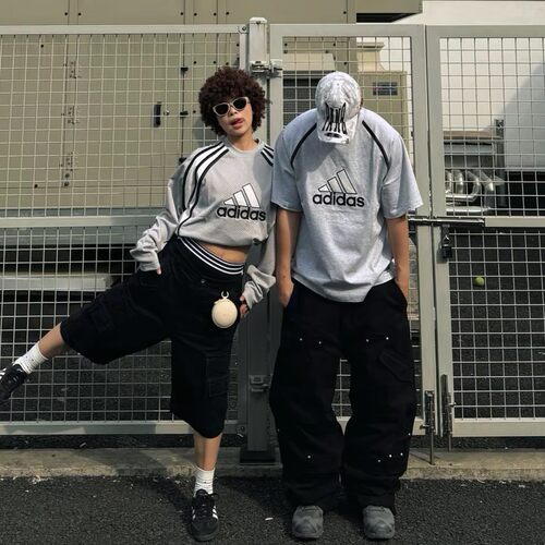 Adidas阿迪达斯男女宽松运动T恤