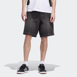 五分裤 阿迪达斯三叶草牛仔短裤 透气纯棉运动裤 休闲裤 JX5468 男夏季