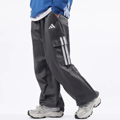 Adidas阿迪达斯男子2026春季新款多口袋运动工装伞兵裤长裤KF2750