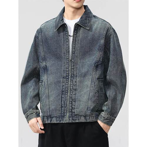设计师款机车拉链拼接重