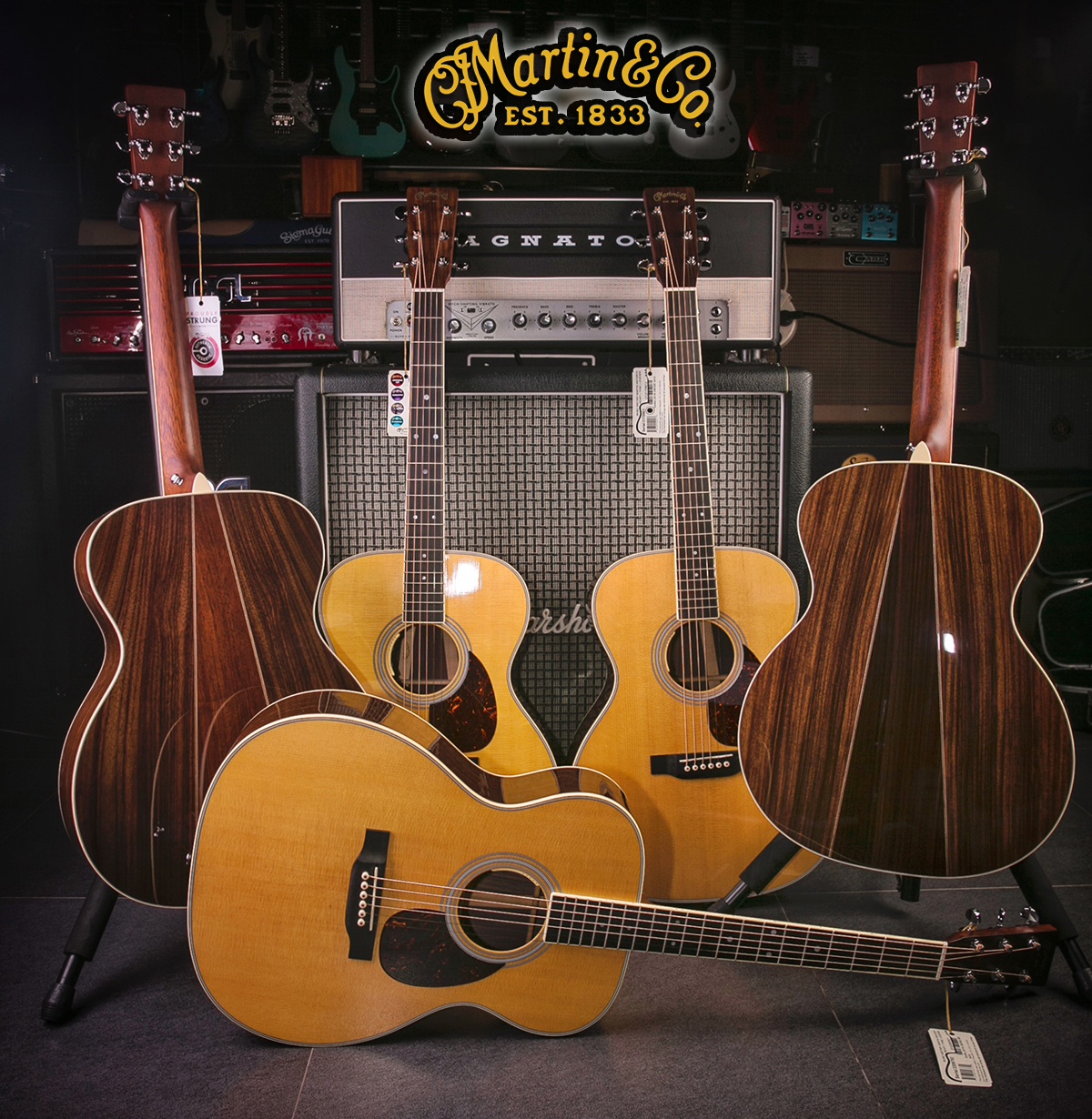 美产电箱吉他马丁全手工