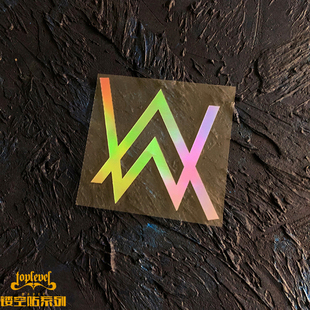 Faded Walker电音DJ AW艾兰沃克贴 镭射电镀变色Alan TLP镂空车贴