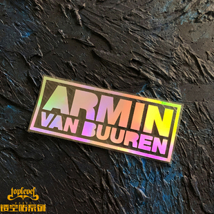 BUUREN电音DJ阿明音乐贴纸 VAN TLP镂空车贴 镭射电镀变色ARMIN