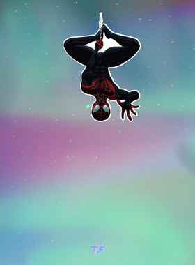 TLP反光车贴 蜘蛛侠平行宇宙黑蛛迈尔斯Miles Morales动漫贴纸