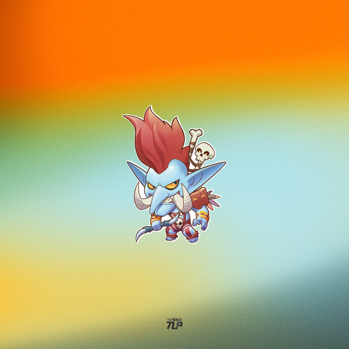 魔兽世界英雄巨魔反光车贴TLP