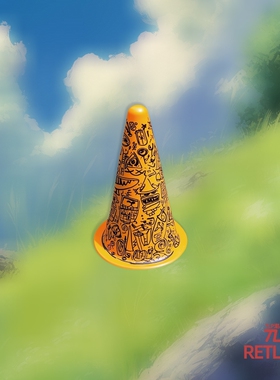 RETLPER反光贴纸 原创 涂鸦黄色路障立墩立体感 平面防水汽摩贴纸