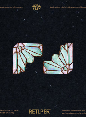 RETLPER反光车贴 原创 水晶簇边角装饰 非立体 汽摩防水平面贴纸