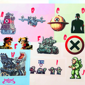 Slug外星人飞碟坦克横版 TLP套贴 合金弹头Metal 射击像素游戏贴纸