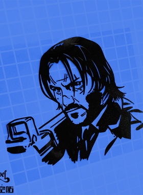 TLP镂空车贴 疾速追杀John Wick基努里维斯疾速备战电影防水贴纸