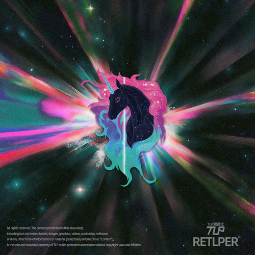 RETLPER镂空车贴 原创 独角兽星宇 渐变幻彩 汽摩防水装饰贴纸