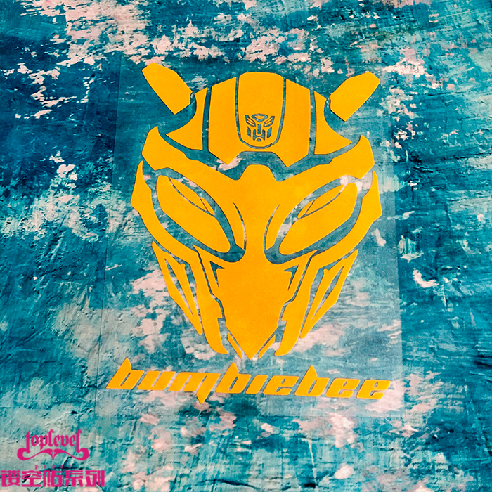 tlp镂空车贴 变形金刚大黄蜂面具bumblebee大众甲壳虫造型贴纸