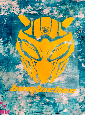 TLP镂空车贴 变形金刚大黄蜂面具Bumblebee大众甲壳虫造型贴纸