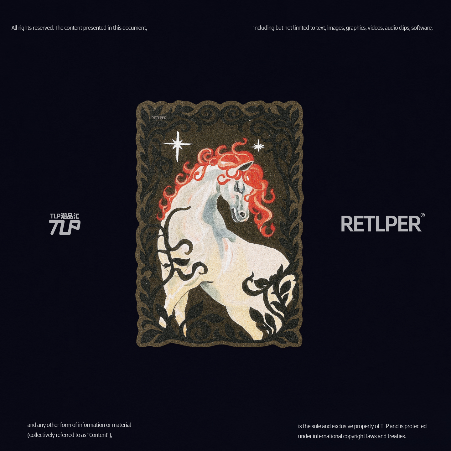 RETLPER反光车贴 原创 马年美好闪耀 白马骏马  汽摩防水平面贴纸