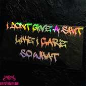 街头涂鸦风英文give shit TLP镂空车贴 what后风挡玻璃贴纸