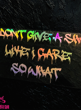 TLP镂空车贴 街头涂鸦风英文give a shit so what后风挡玻璃贴纸