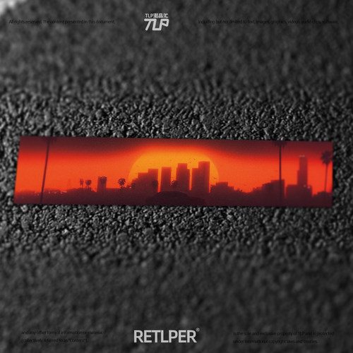 RETLPER反光车贴 原创《朝霞天锦》城市街景 汽摩防水平面贴纸