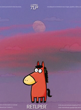 RETLPER镂空车贴 原创 发呆的潦草小红马 马年红火 汽摩防水贴纸