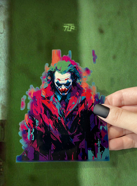 TLP镂空车贴 原创 Joker小丑 赛博故障风格手绘涂鸦 防水平面贴纸