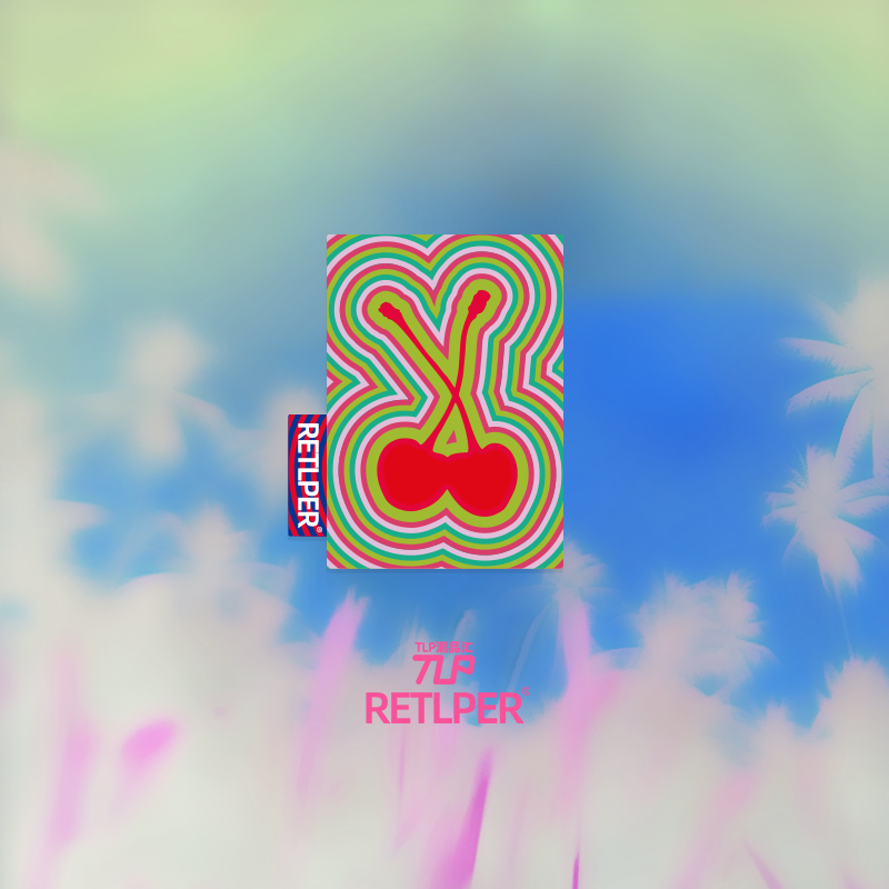 RETLPER反光贴纸 原创 樱桃波纹符号 鲜艳色 防水汽摩装饰贴纸