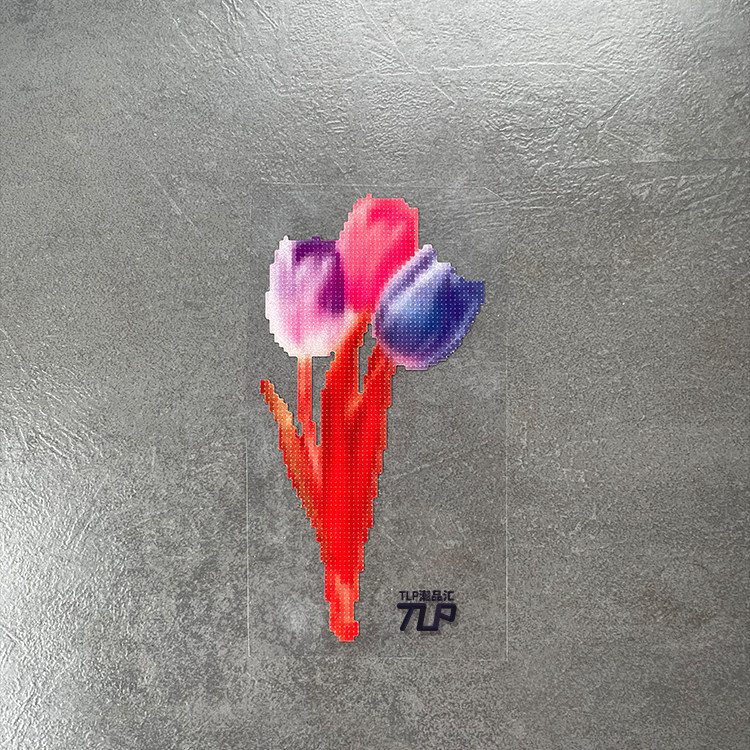 郁金香贴纸像素显示器风娇艳植物