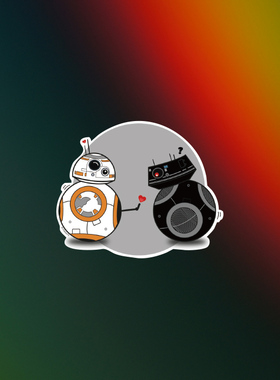 TLP反光车贴 电影星球大战机器人BB8 BB9E影院卡通装饰防水贴纸