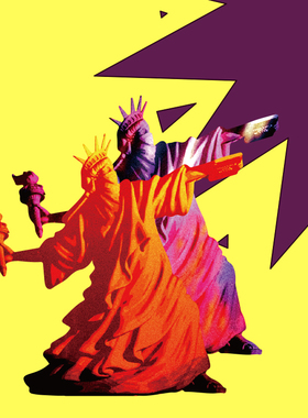 TLP反光车贴 XX涂鸦补丁 自由女神掷火炬搞笑平面艺术电动车贴纸