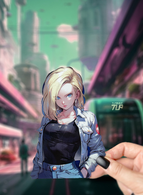TLP反光车贴 人造人18号 拉姿丽 Android 18七龙珠 原创动漫贴纸