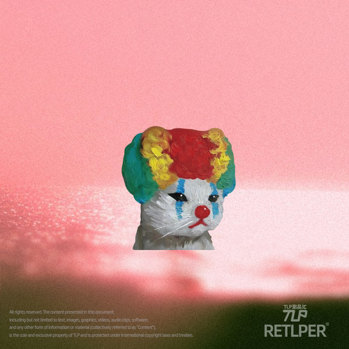 RETLPER反光贴纸 准时EMO的小丑猫 搞笑宠物表情包 汽摩防水贴纸