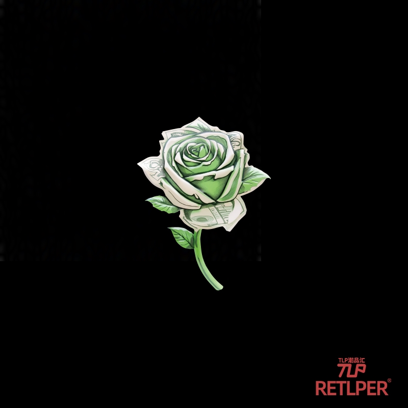 RETLPER镂空贴 原创 有钱花 折纸花朵立体感 平面汽摩防水贴纸